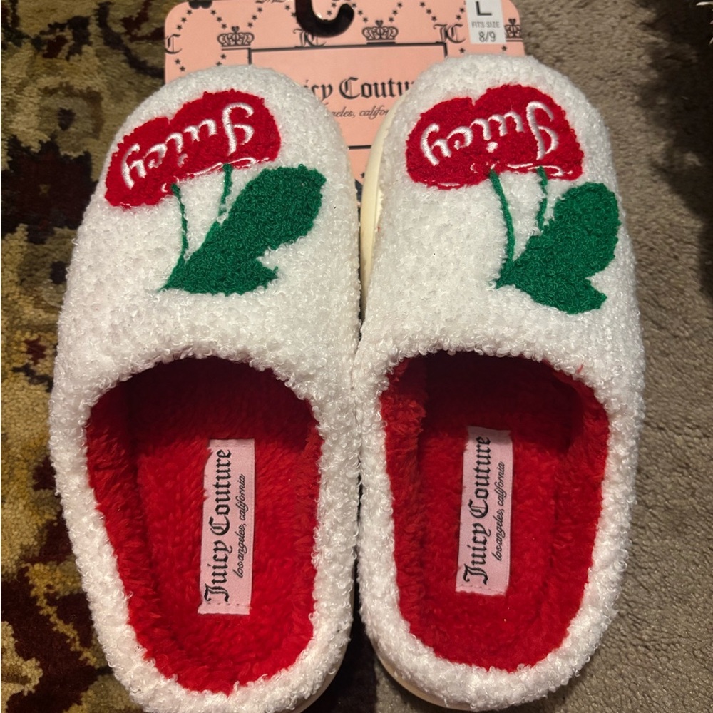 Juicy Couture cherry slippers (8/9) L